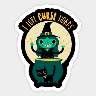 Witch: I Love Curse Words Sticker